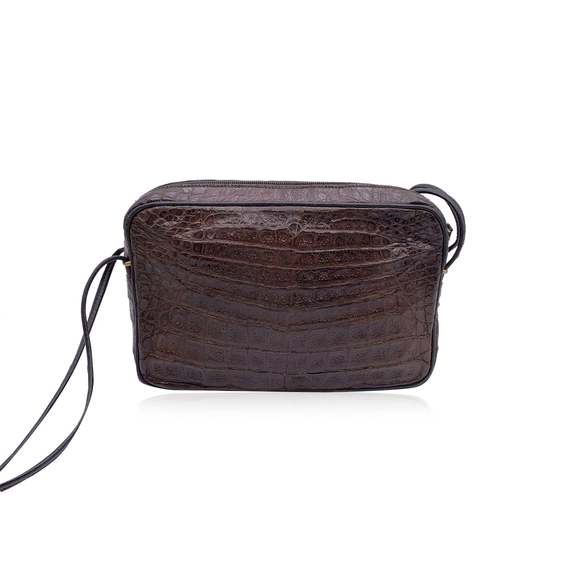 CHLOE Vintage Brown Embossed Leather Shoulder Messenger Bag - Picture 3 of 7